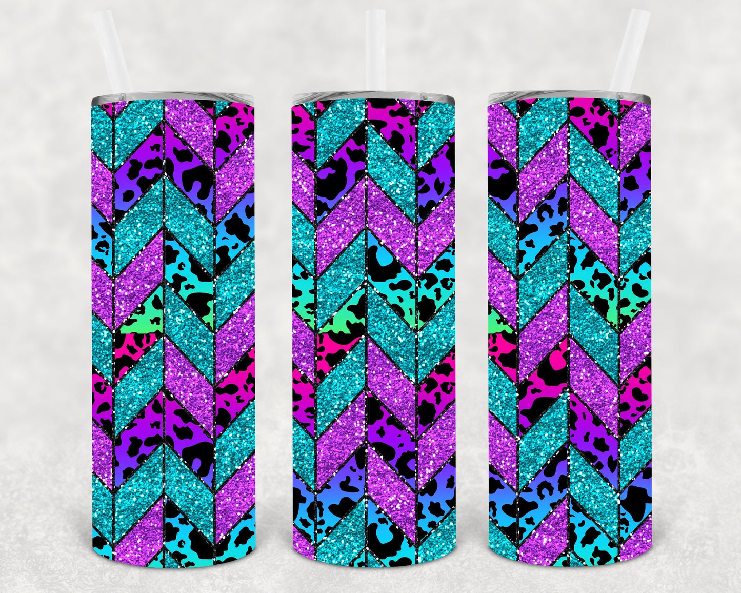 Leopard Chevron 20 oz Skinny Tumbler