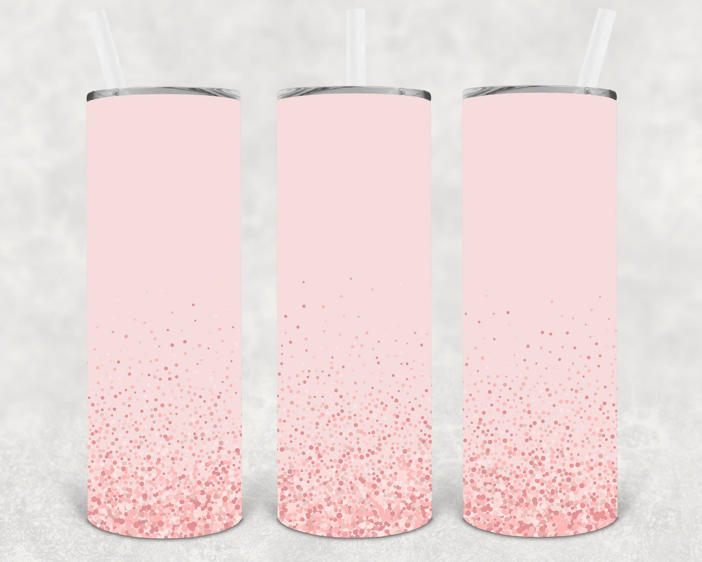 Light Pink Glitter Skinny 20 oz Skinny Tumbler