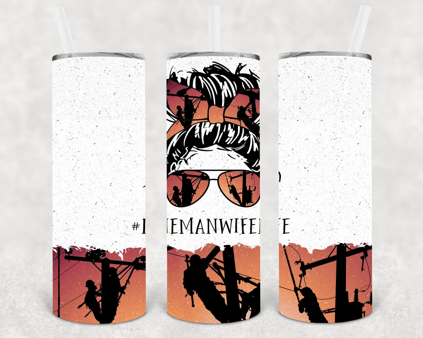 Lineman Wife Life #linemanwifelife 20 oz Skinny Tumbler