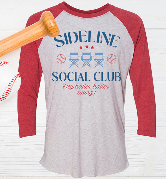 Sideline Social Club Baseball - Raglan Graphic Tee