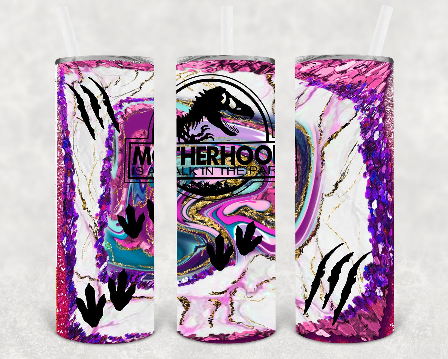 Motherhood is a Walk in the Park 20 oz Skinny Tumbler