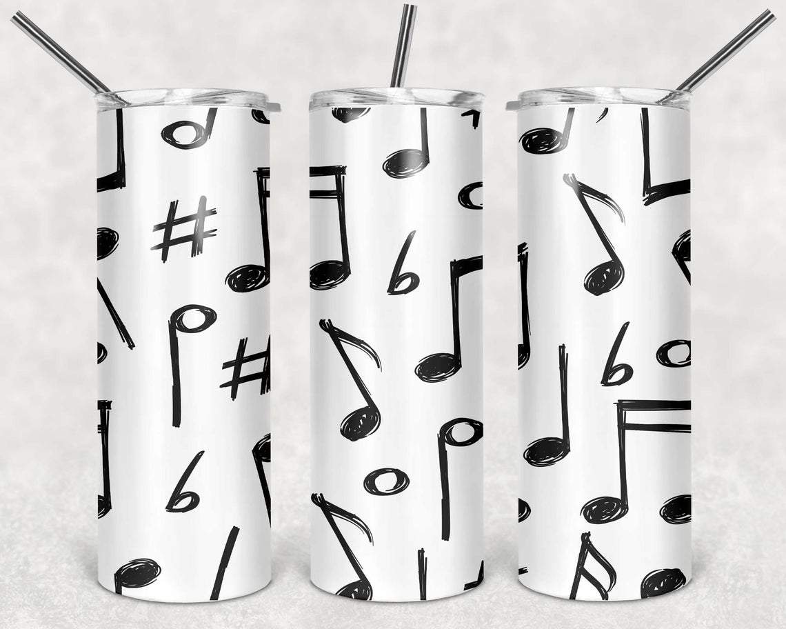 Music Notes 20 oz Skinny Tumbler