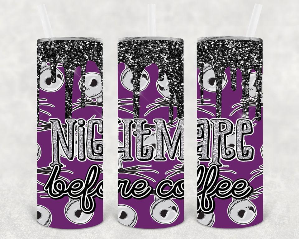 Nightmare Before Coffee 20 oz Skinny Tumbler