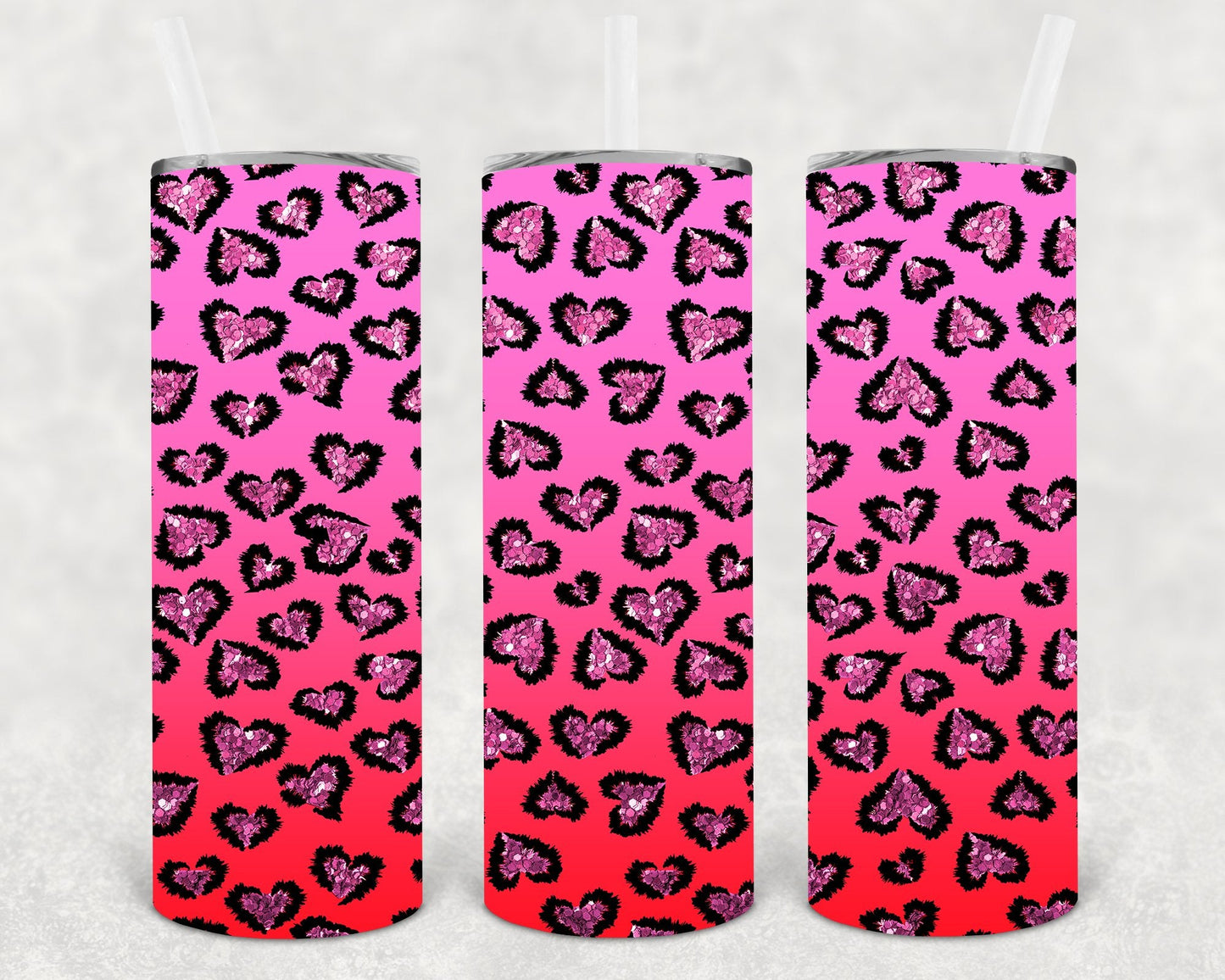 Ombre Hearts 20 oz Skinny Tumbler