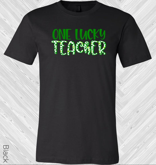 One Lucky Teacher Shamrock St. Patrick's Day Graphic Tee