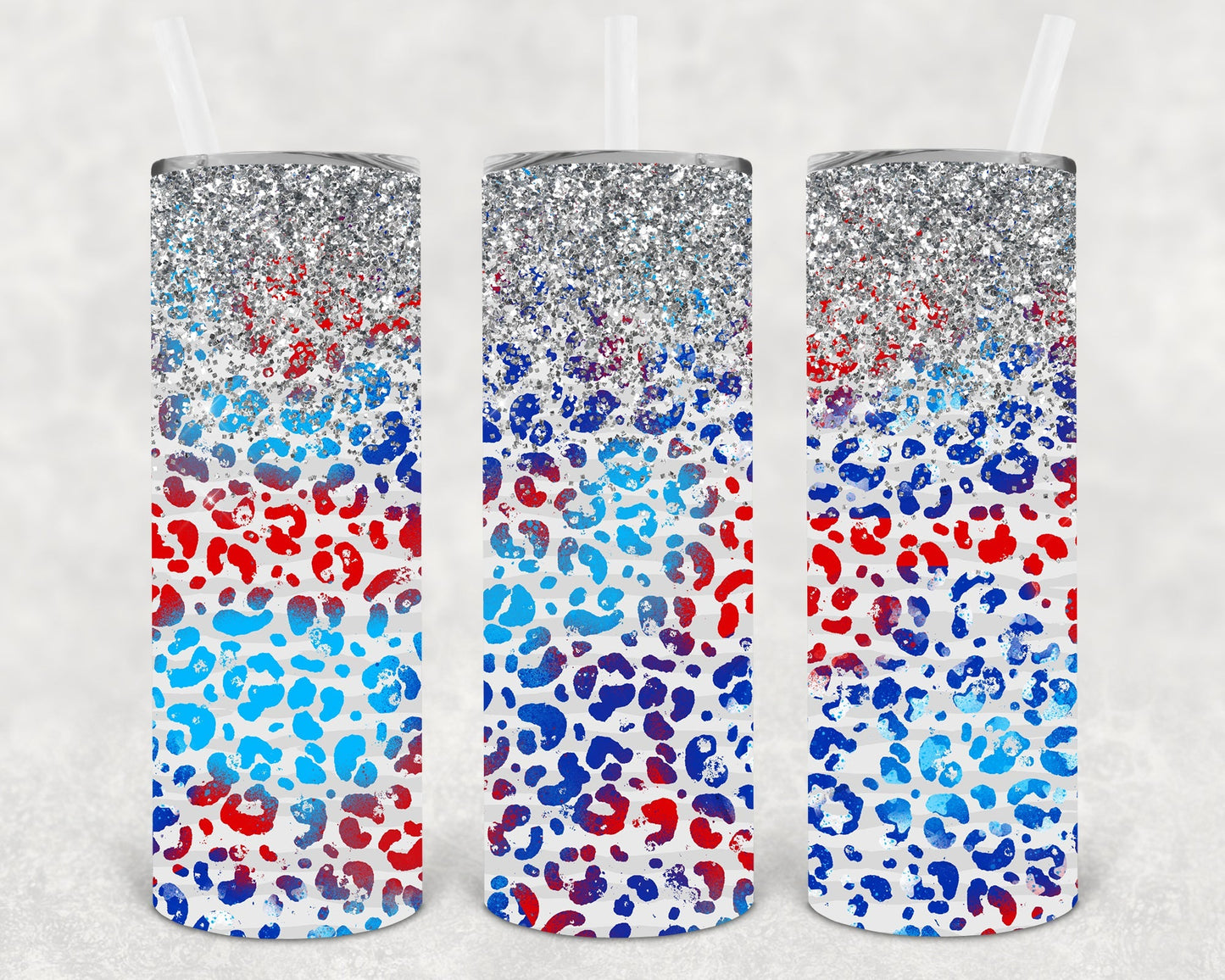 Patriotic Leopard 20 oz Skinny Tumbler