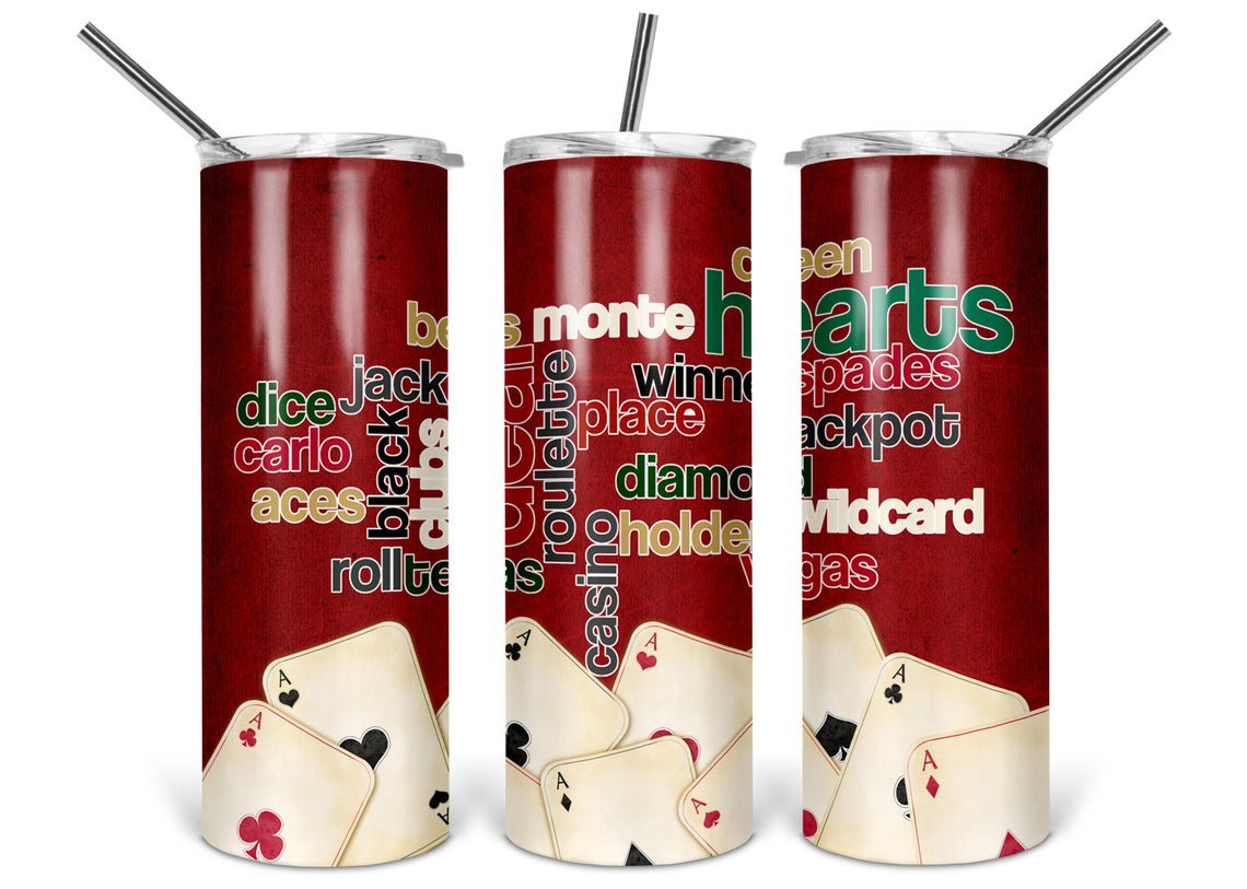 Poker 20 oz Skinny Tumbler