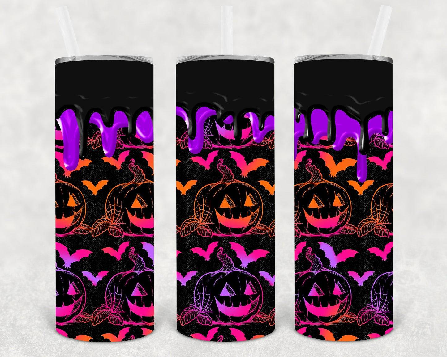 Pumpkins and Bats 20 oz Skinny Tumbler