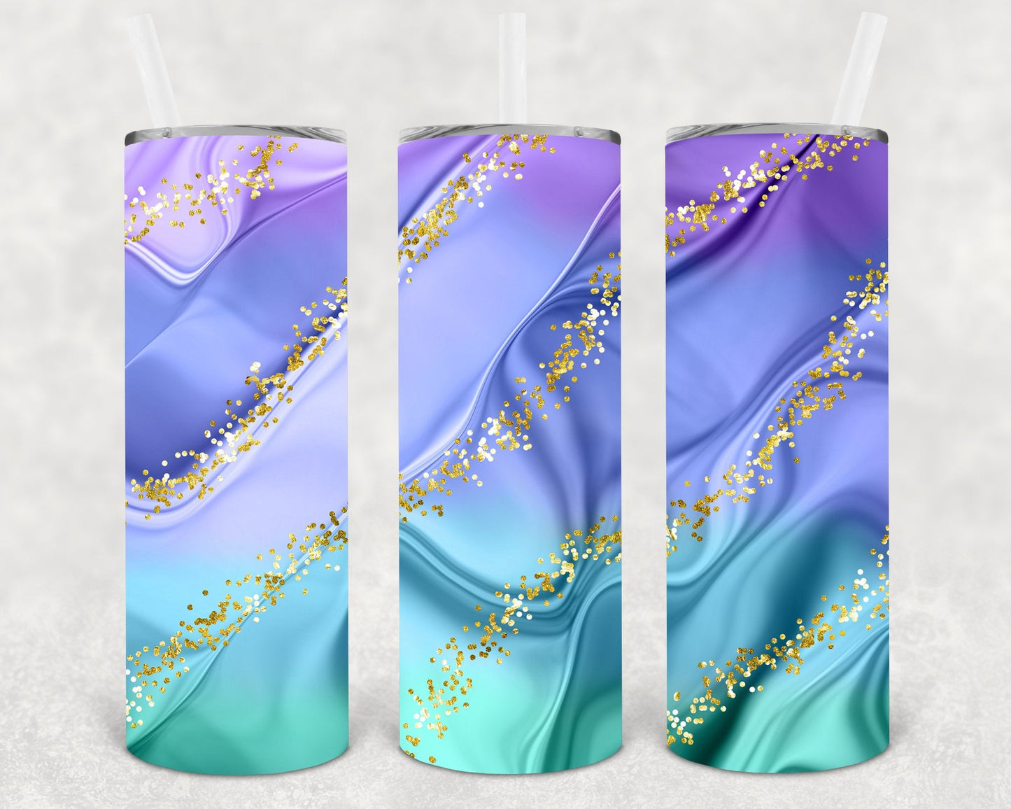 Purple and Teal 20 oz Skinny Tumbler