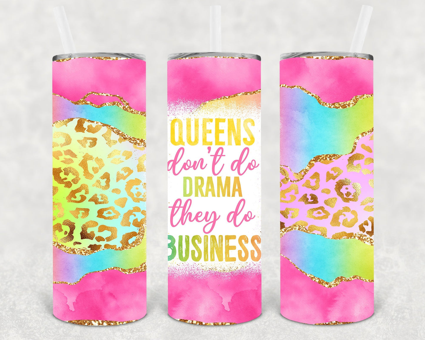 Queens Don't Do Drama They Do Business 20 oz Skinny Tumbler