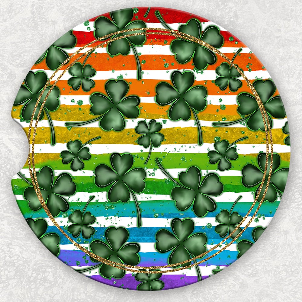 Car Coaster Set - Rainbows and Clovers