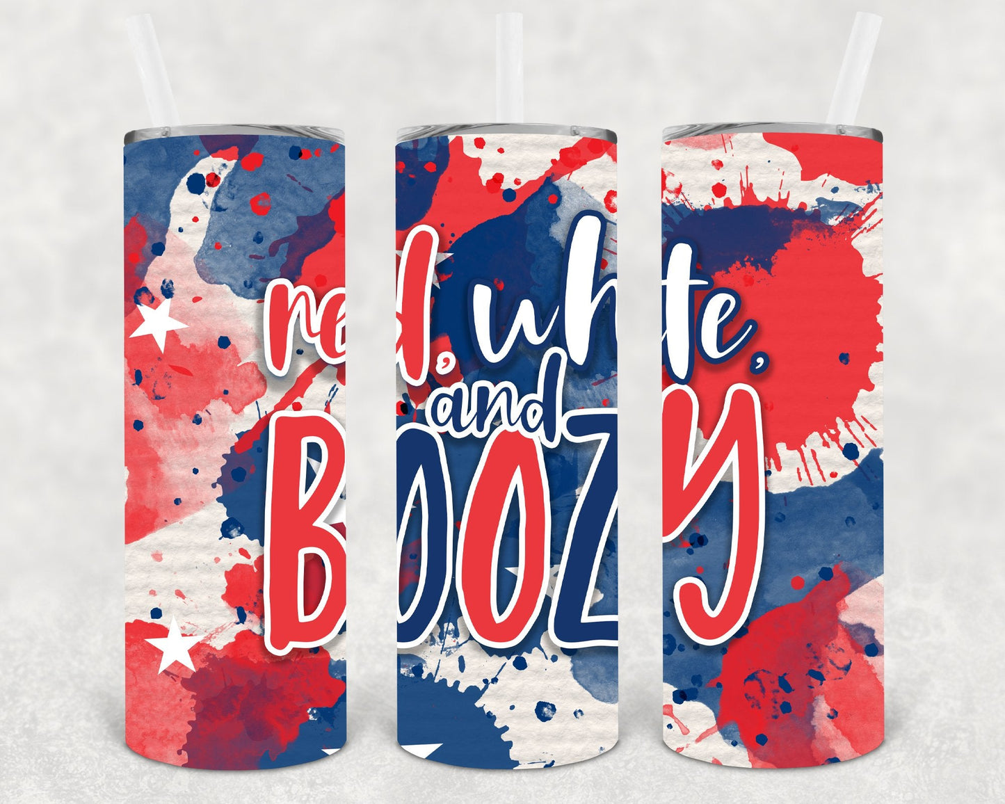 Red White and Boozy 20 oz Skinny Tumbler