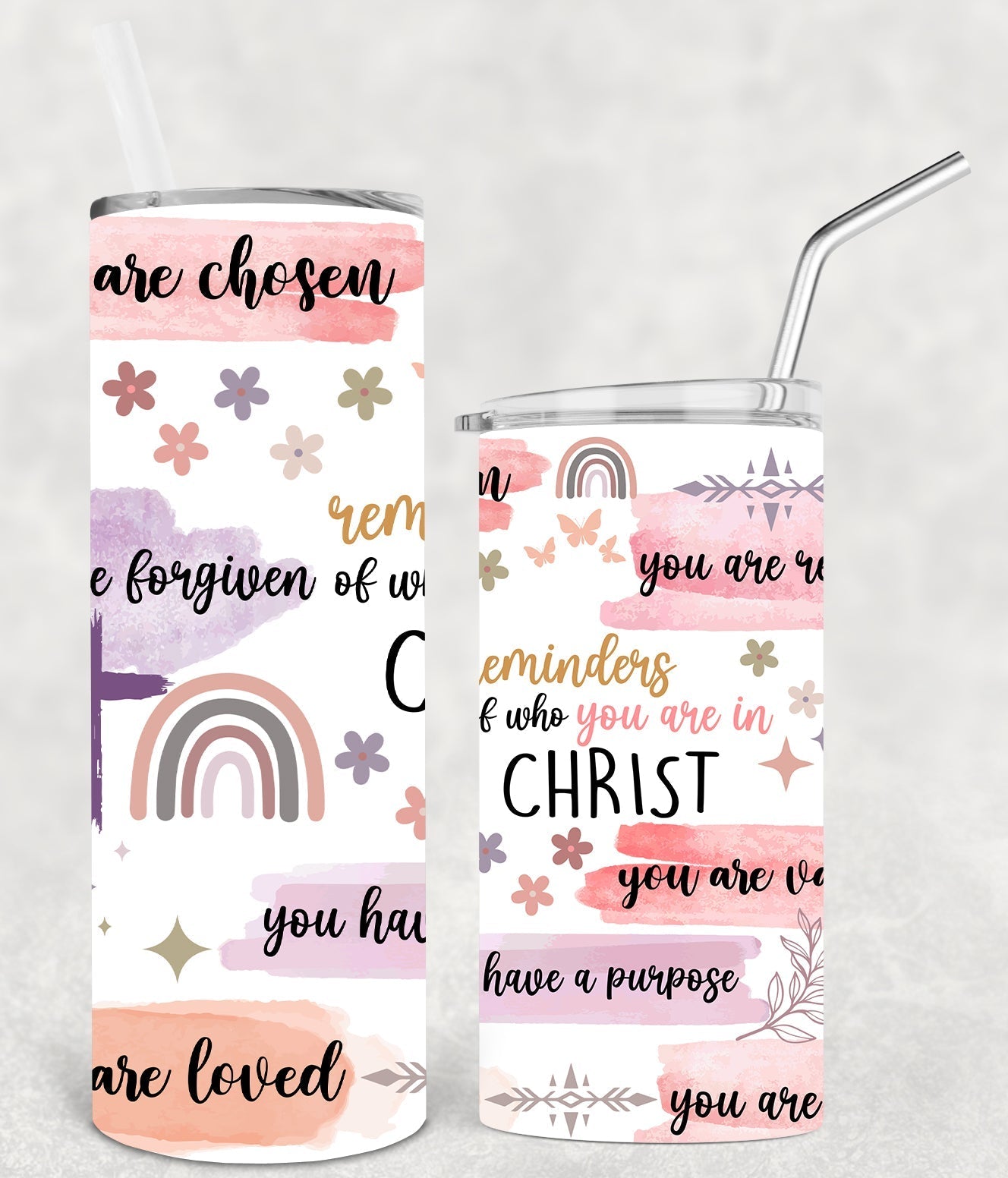 Reminders of Who You are in Christ 20 oz Skinny Tumbler