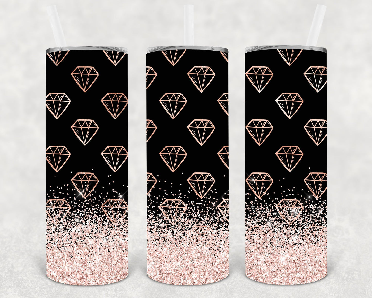 Rose Gold Diamonds 20 oz Skinny Tumbler