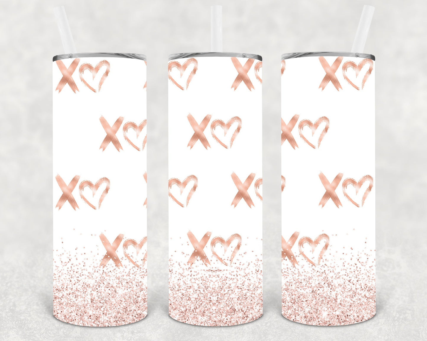 Rose Gold XOXO 20 oz Skinny Tumbler