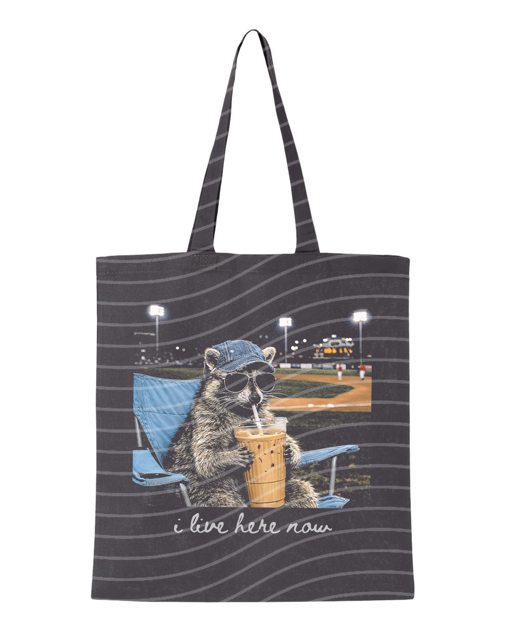 I Live Here Now Raccoon Tote