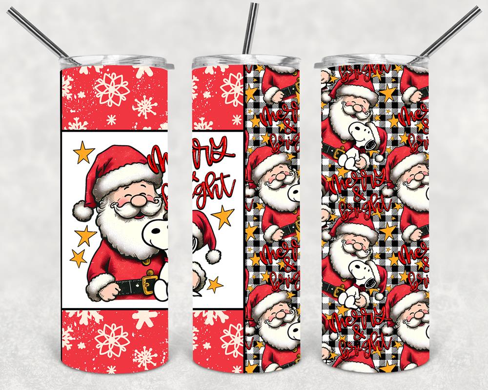 Merry & Bright 20 oz Skinny Tumbler