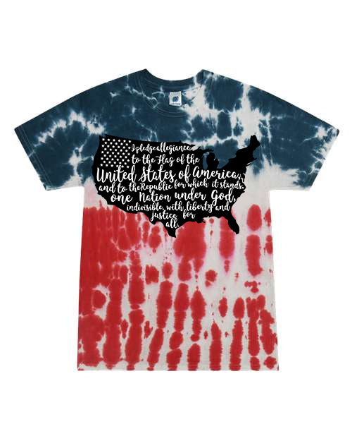 I Pledge Allegiance to the Flag Tie Dye Graphic Tee