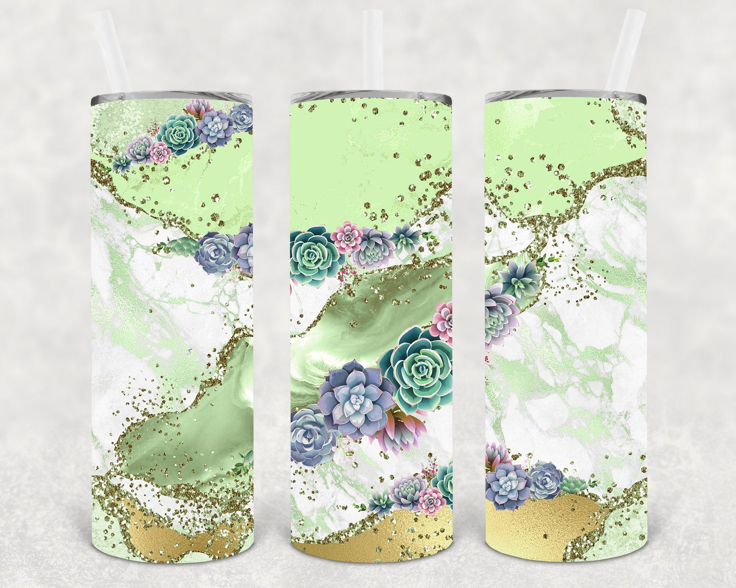 Succulent Agate 20 oz Skinny Tumbler