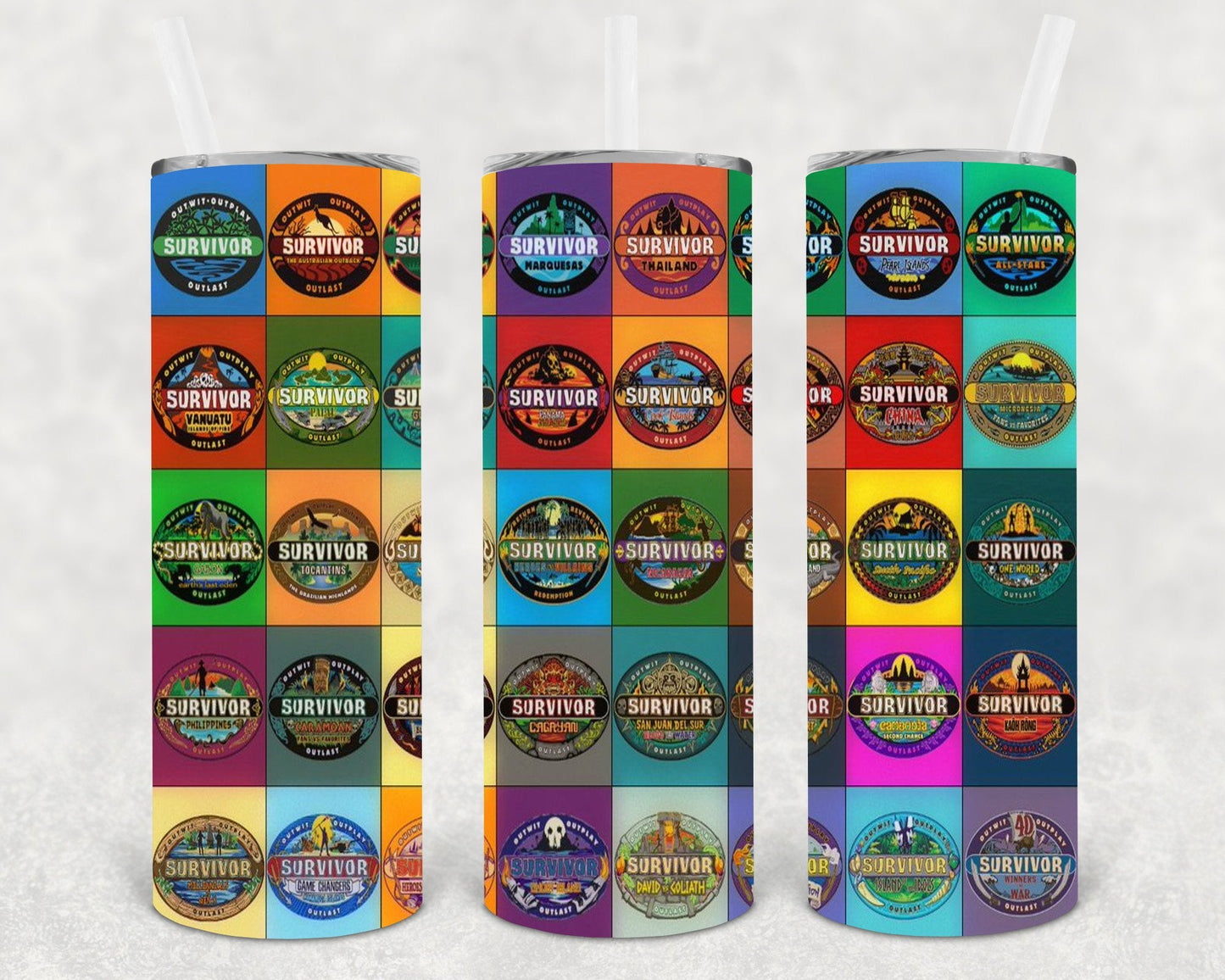 Survivor 40 Seasons 20 oz Skinny Tumbler