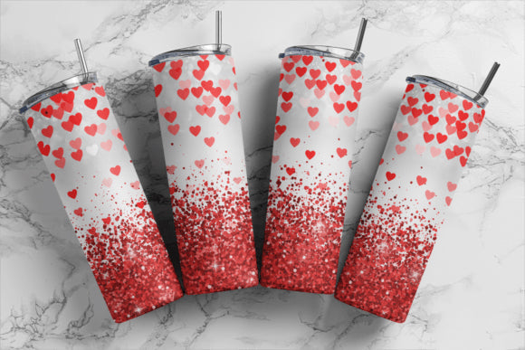 Falling Hearts 20 oz Skinny Tumbler