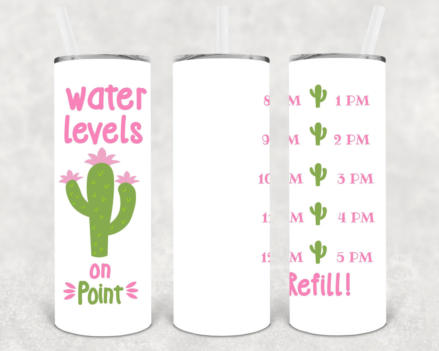 Water Levels on Point 20 oz Skinny Tumbler