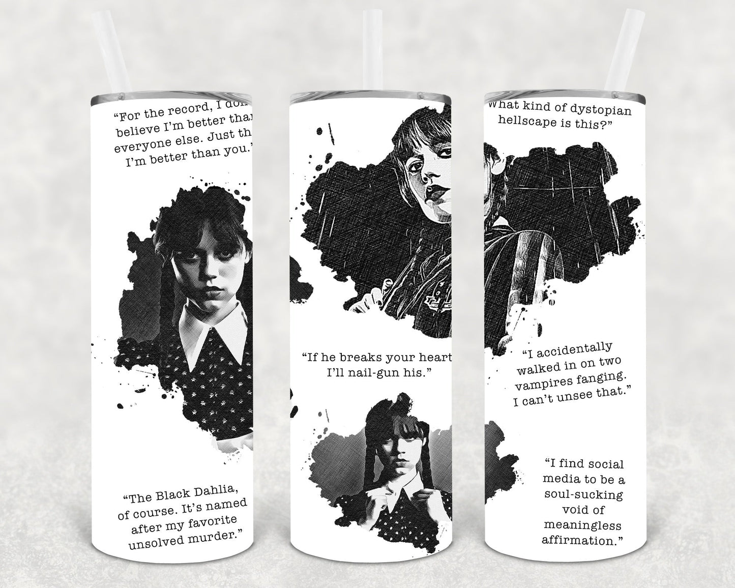 Wednesday Quotes 20 oz Skinny Tumbler