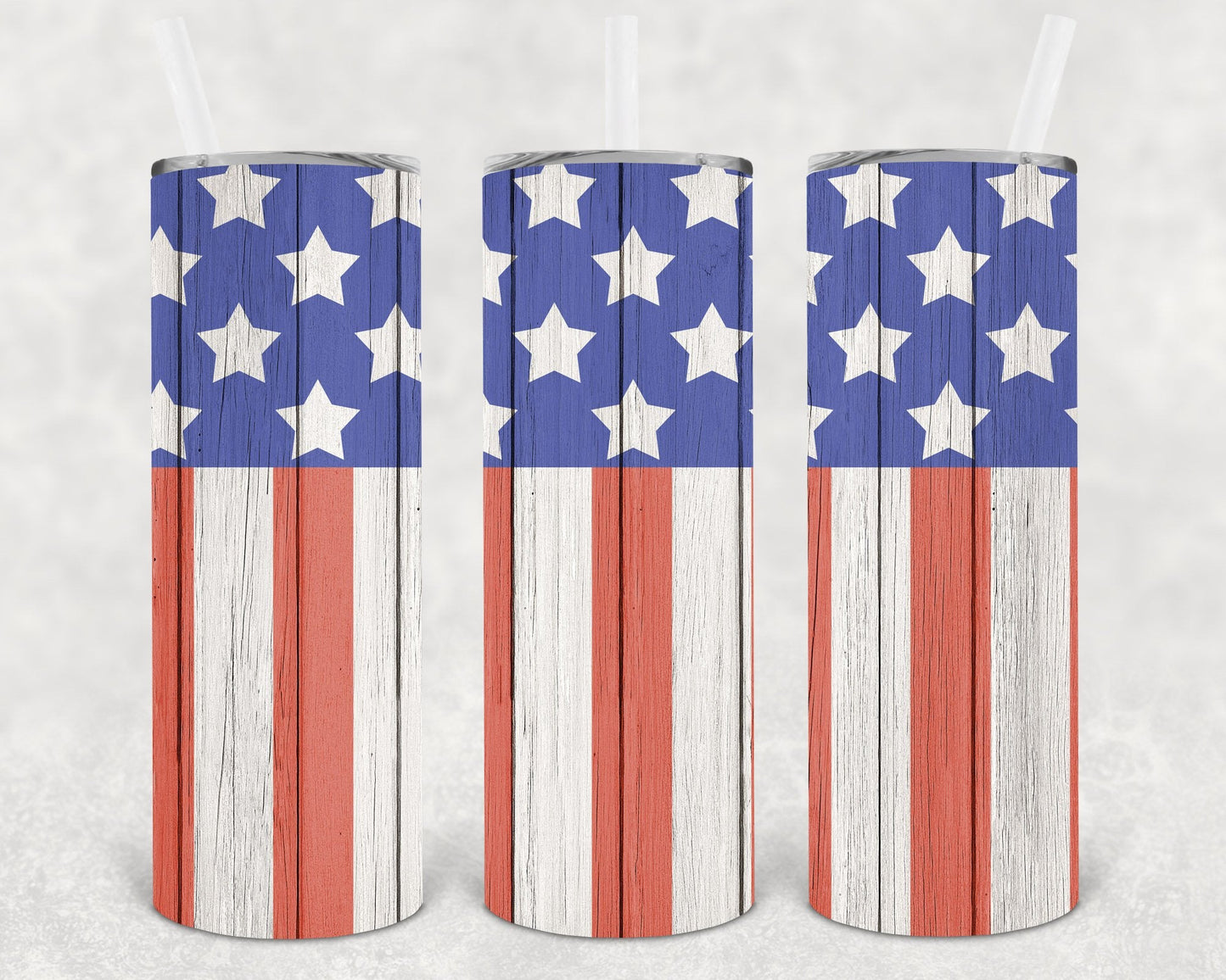 Wooden Flag 20 oz Skinny Tumbler