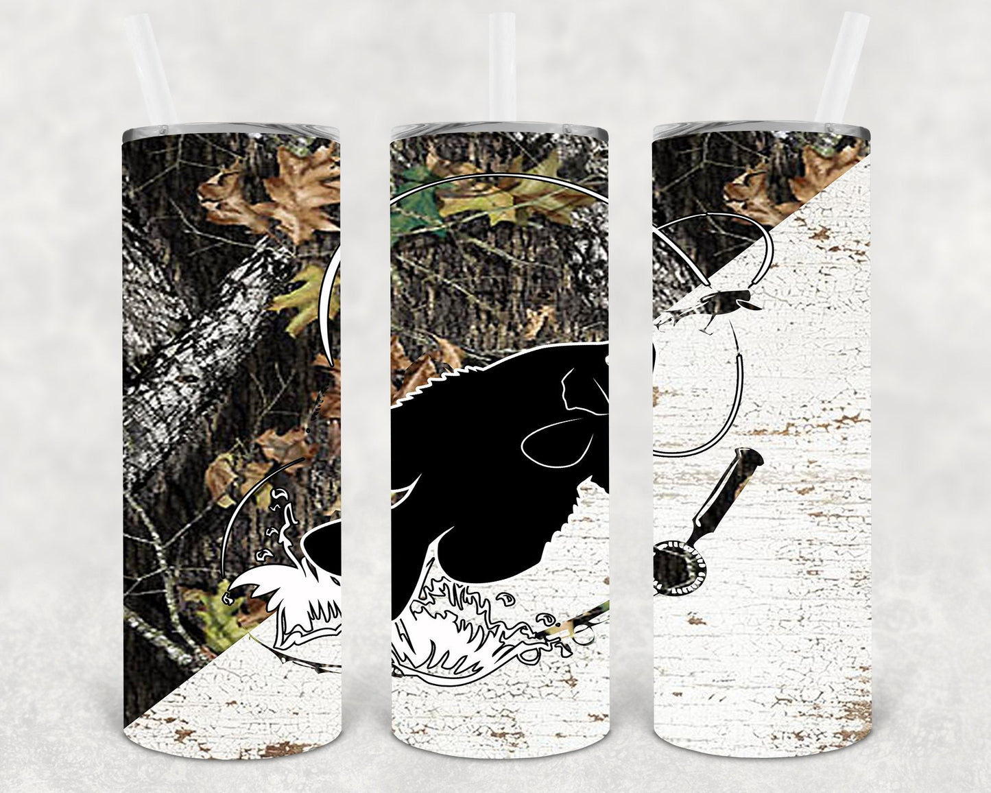 Camo Fish 20 oz Skinny Tumbler