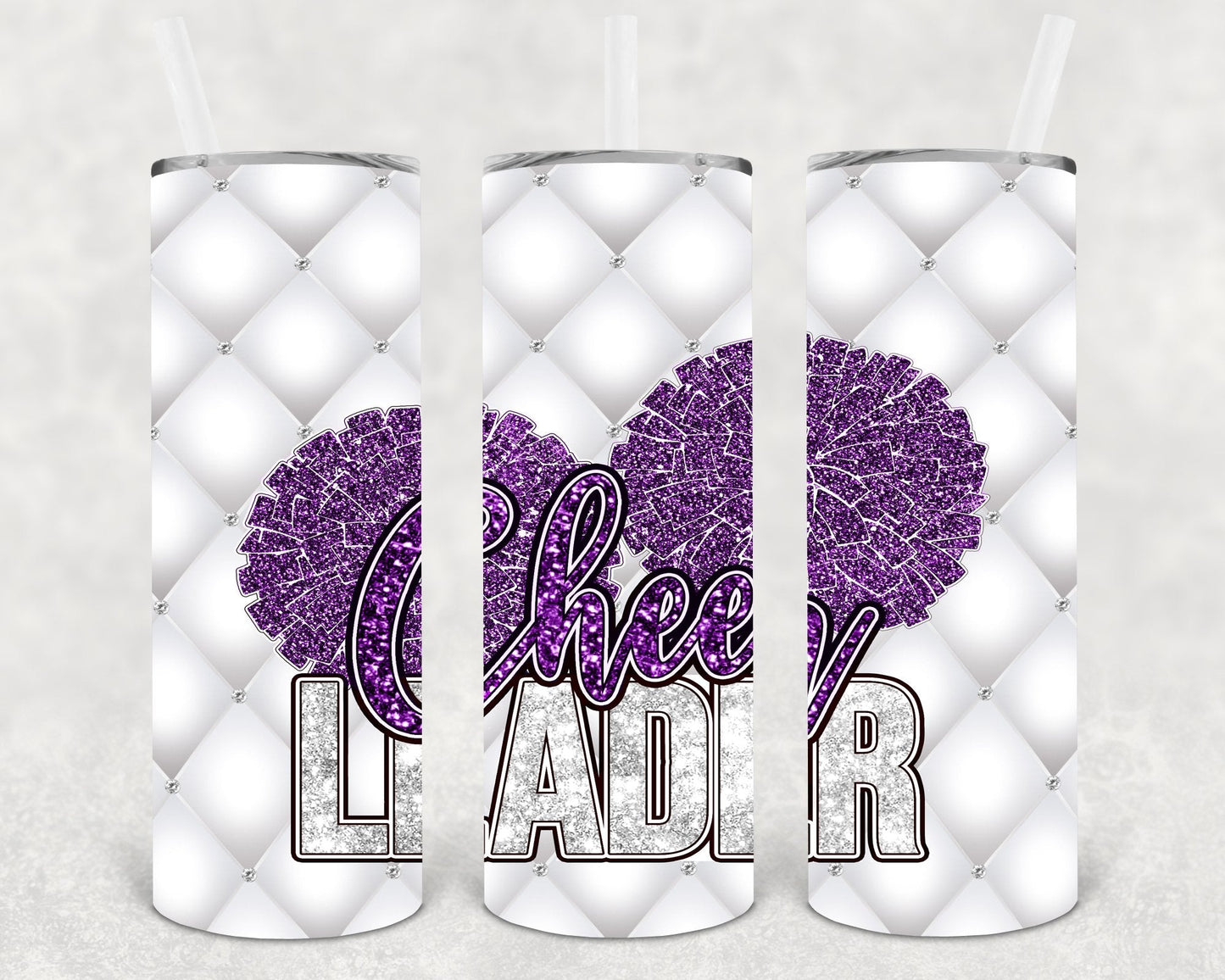 Cheerleader (Purple and White) 20 oz Skinny Tumbler