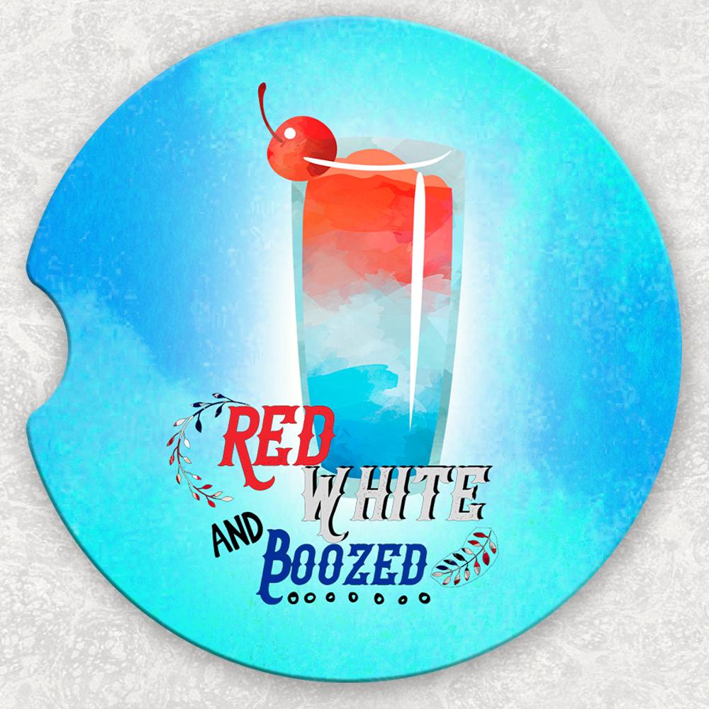 Car Coaster Set - Red White and Boozed