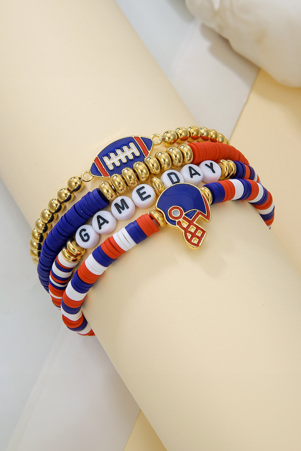 Dark Blue GAME DAY Beaded Bracelet Set