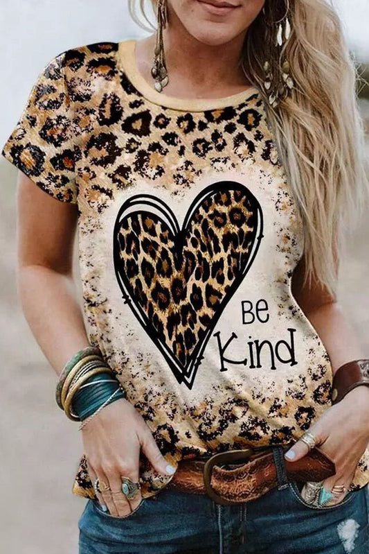 Be Kind Heart Graphic Print T Shirt