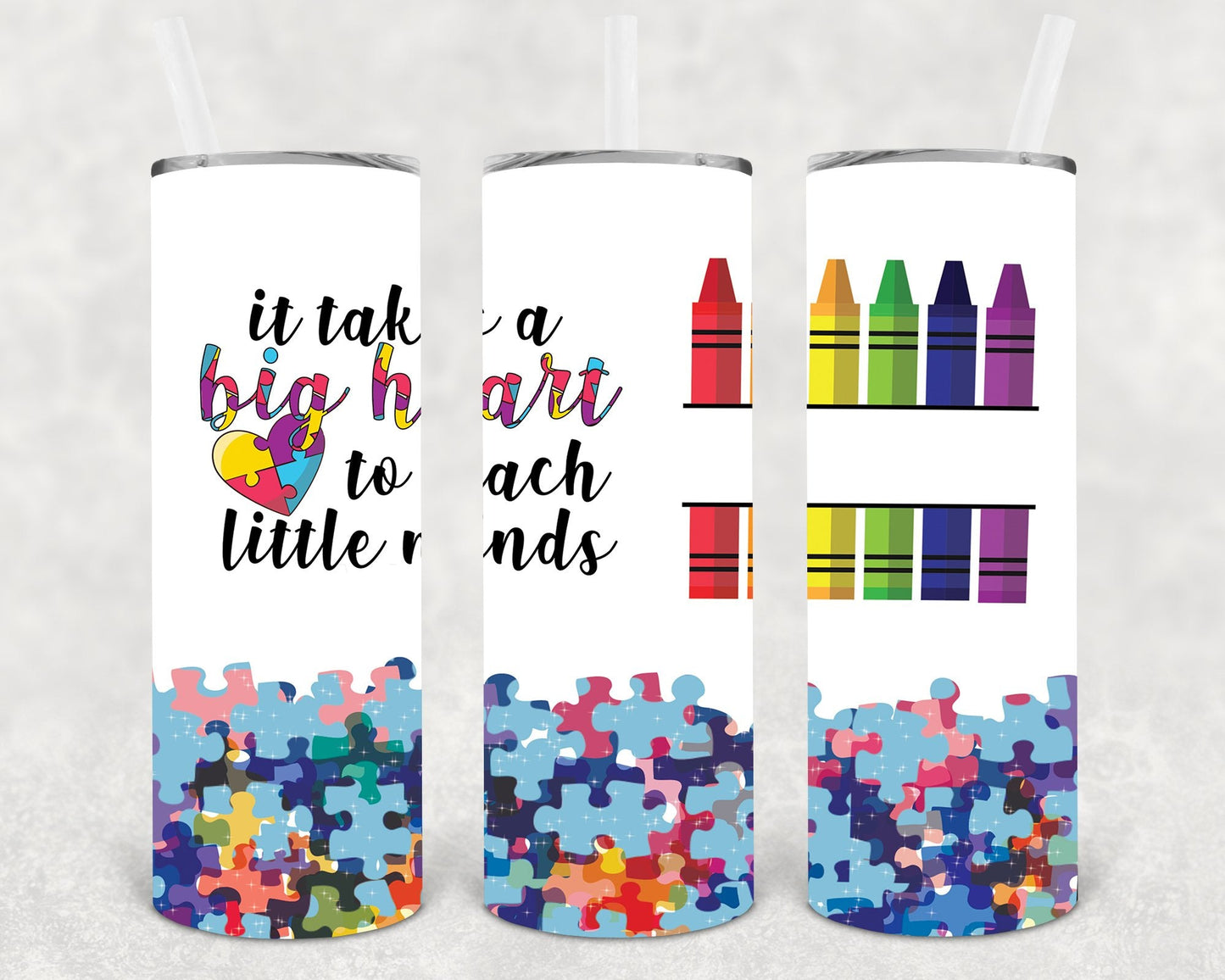 It Takes a Big Heart to Teach Little Minds 20 oz Skinny Tumbler