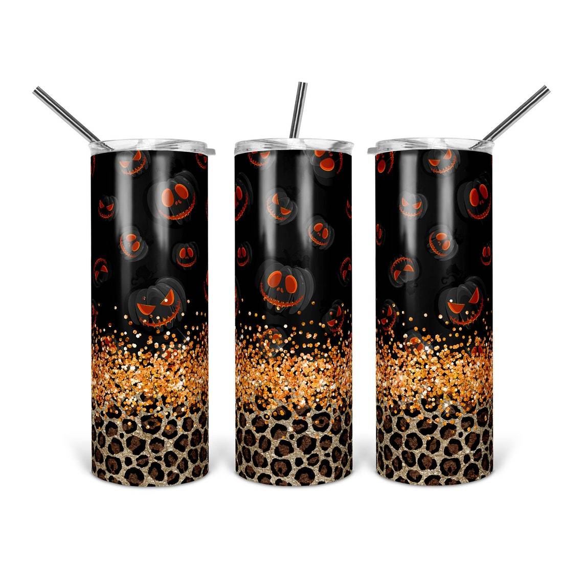 Pumpkins and Leopard 20 oz Skinny Tumbler