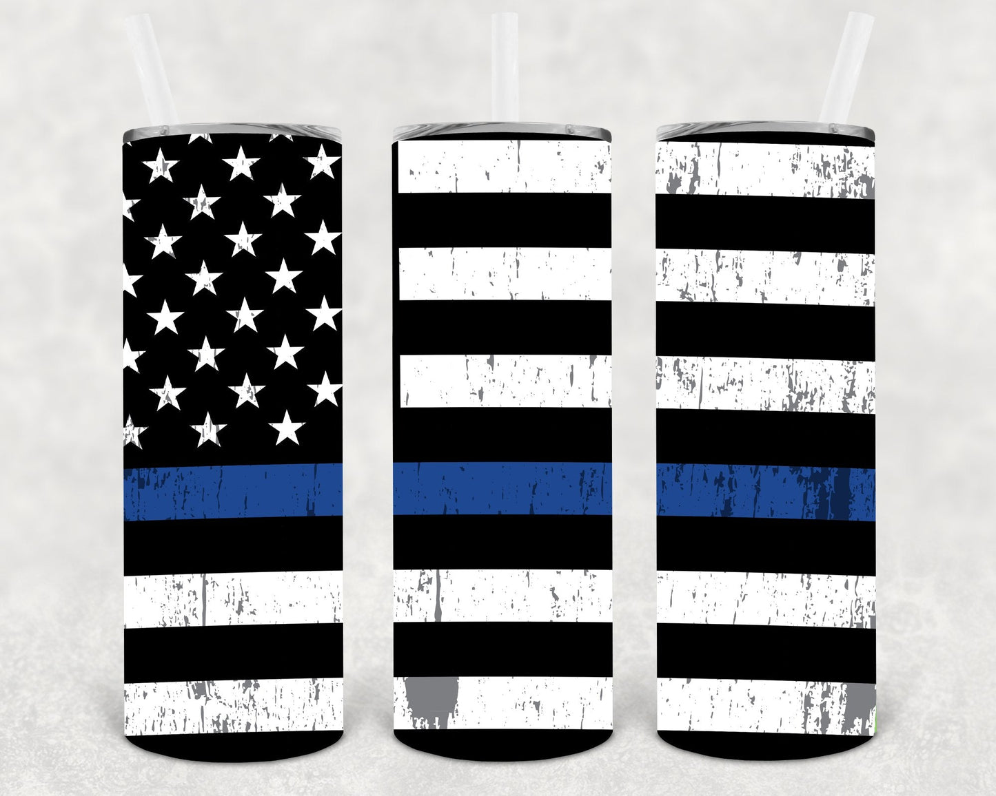 Thin Blue Line 20 oz Skinny Tumbler