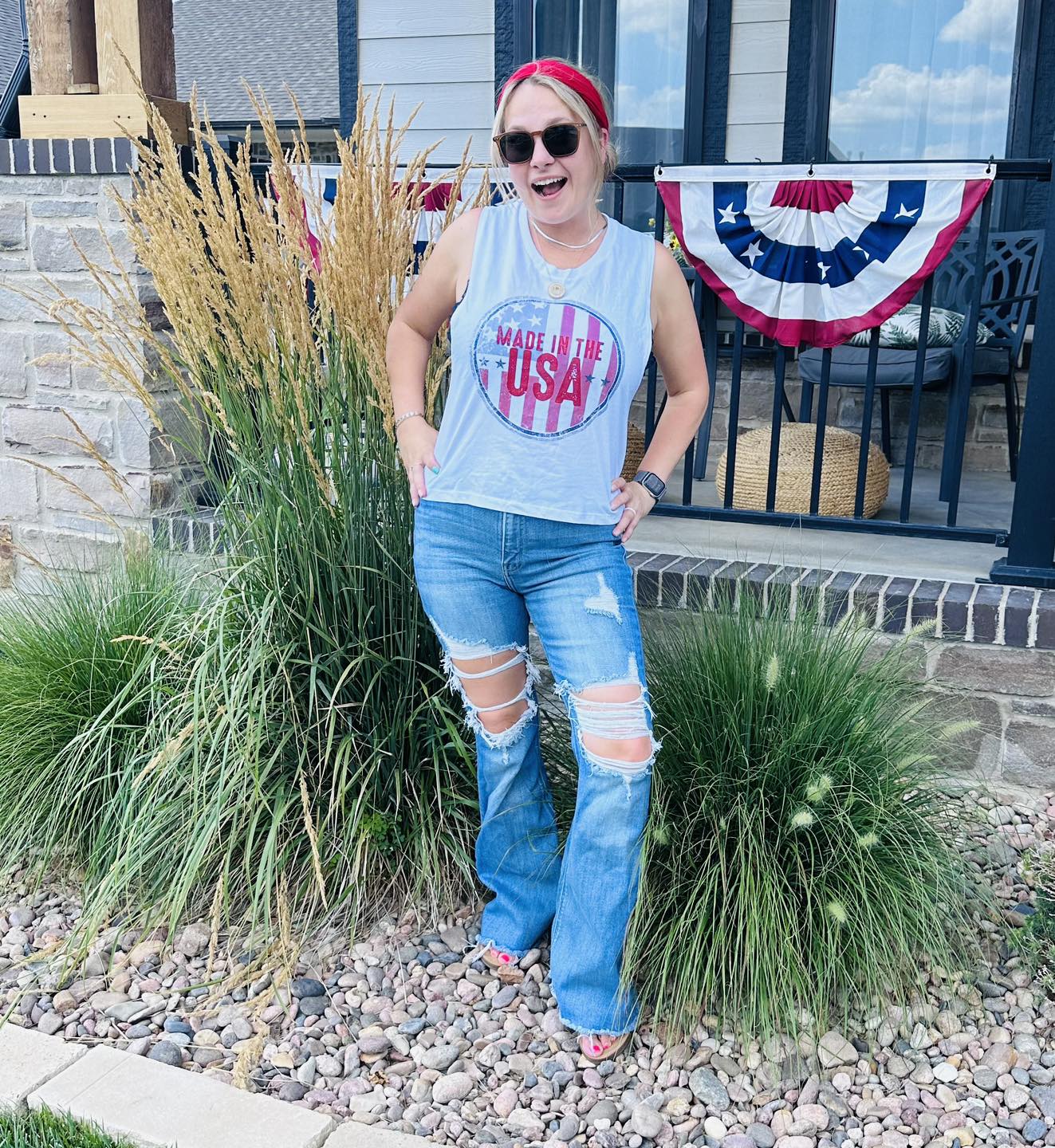 Made In The USA Ladies Muscle Tank Crop Top