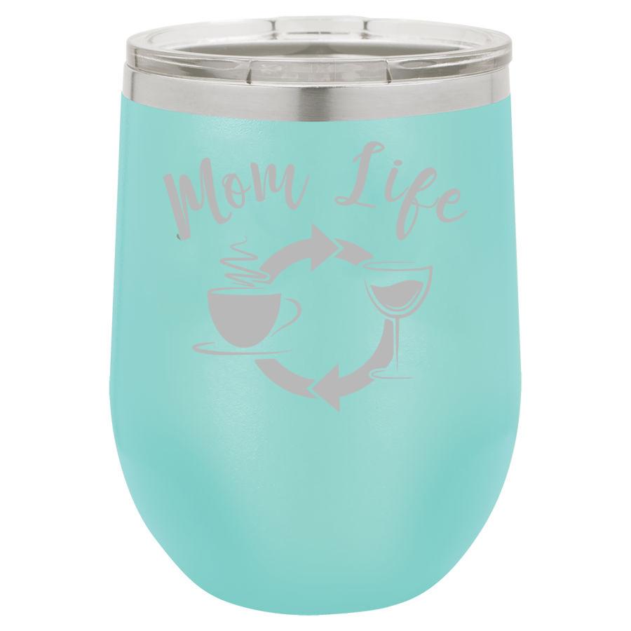 Mom Life 12 oz Polar Camel Wine Tumbler