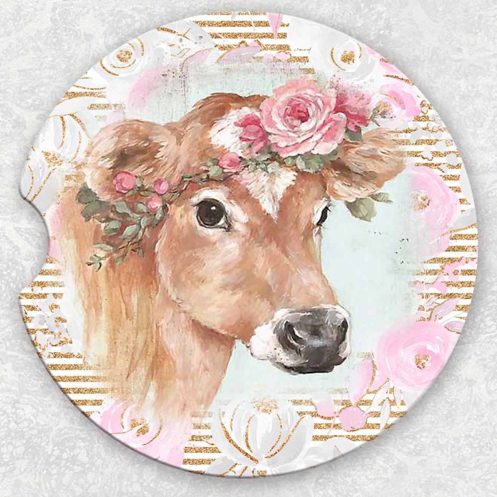 Car Coaster Set - Cow and Lace