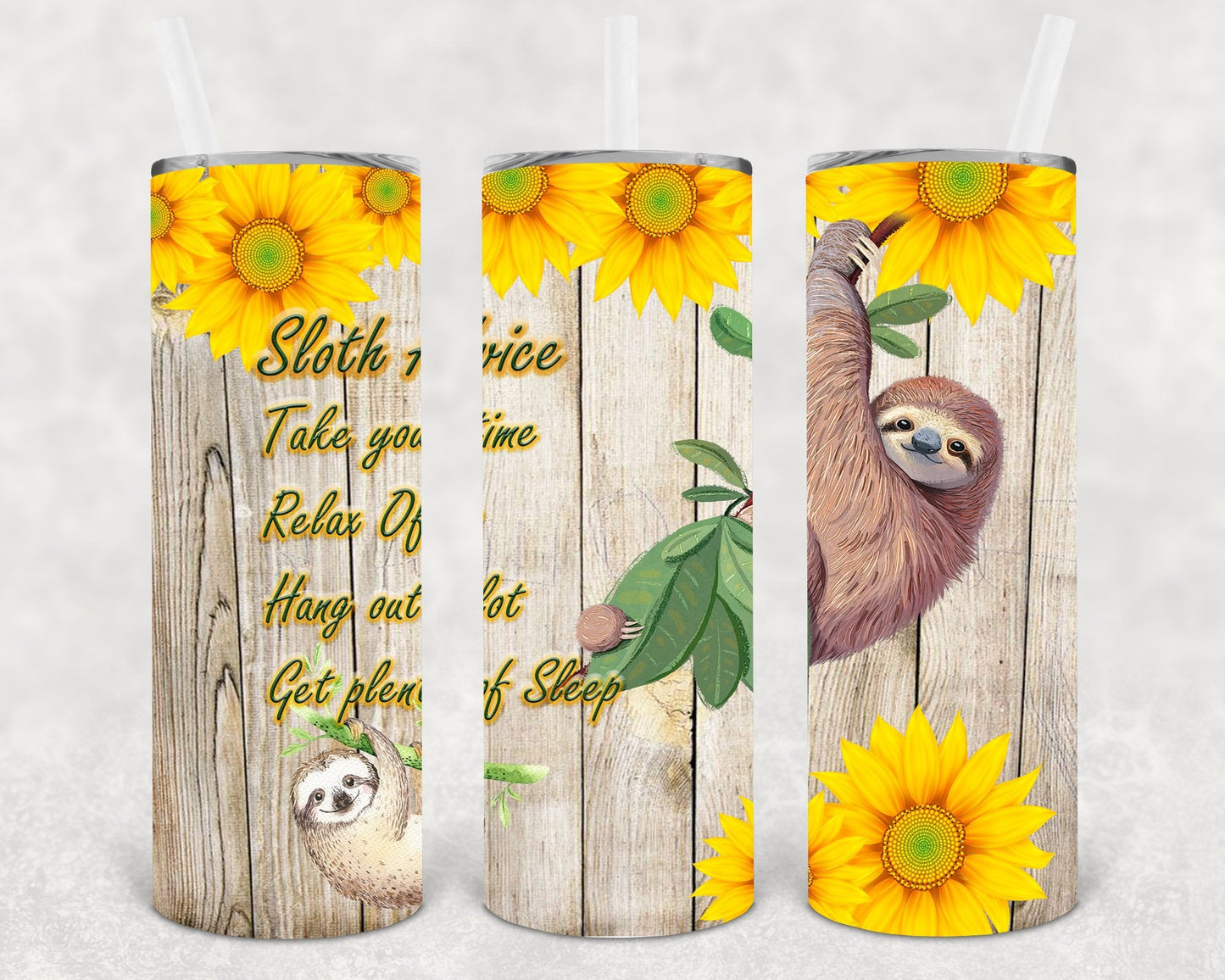 Sloth Advice 20 oz Skinny Tumbler