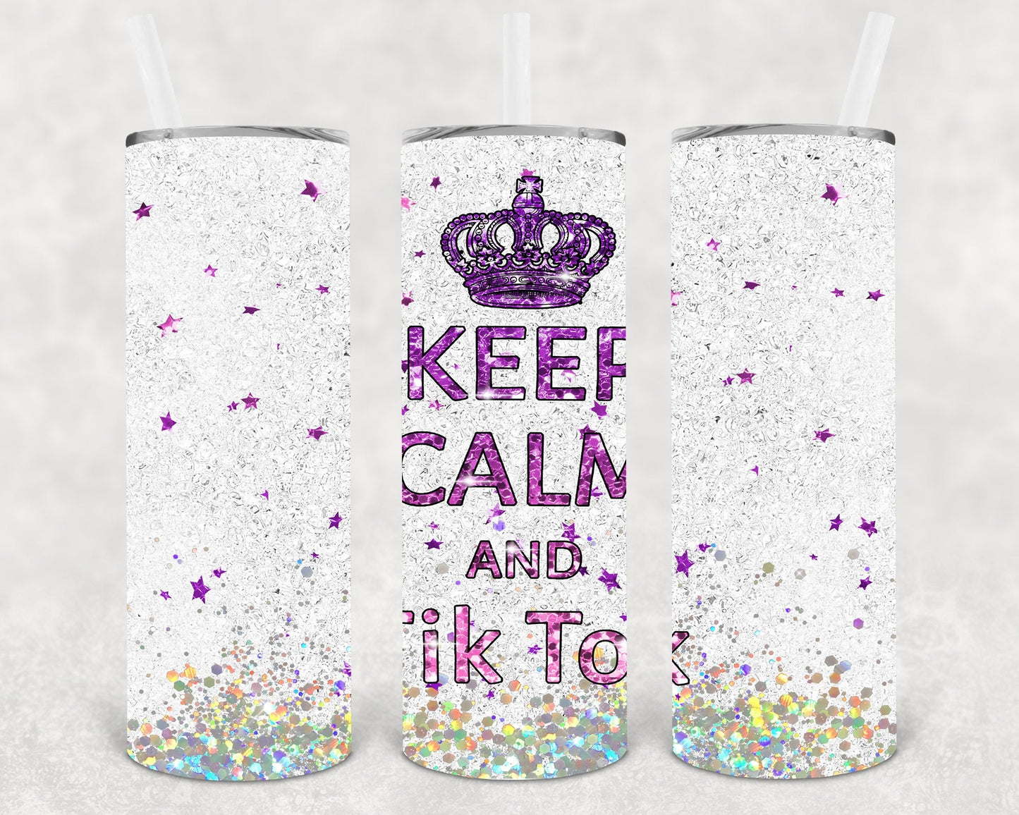 Keep Calm and Tik Tok 20 oz Skinny Tumbler