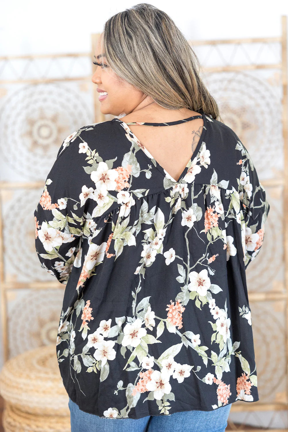 Plus size floral top