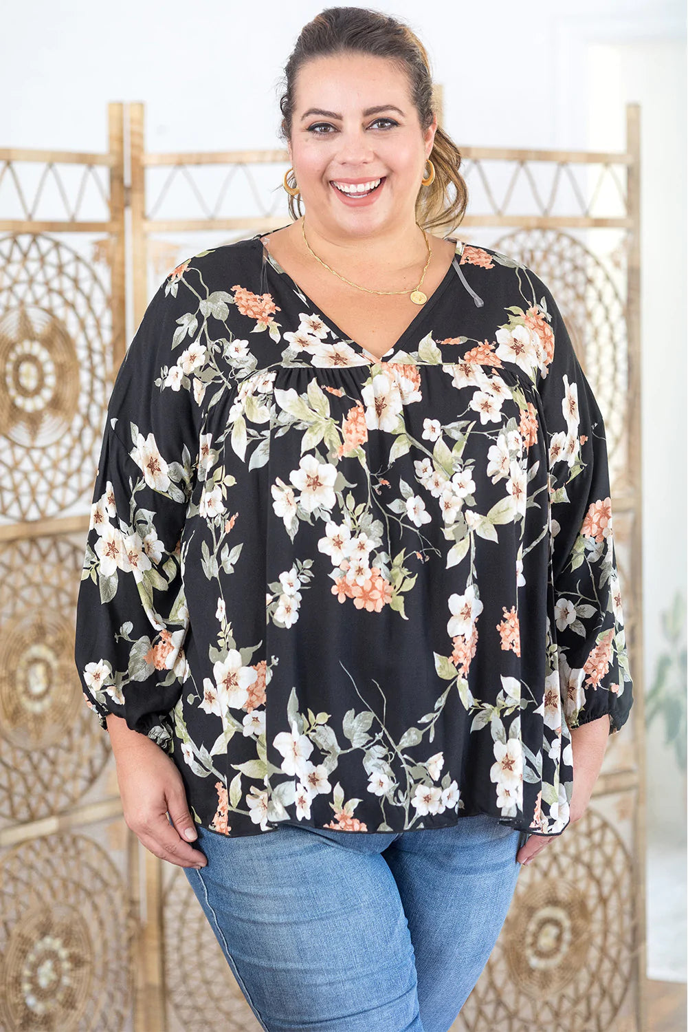 Plus size floral top