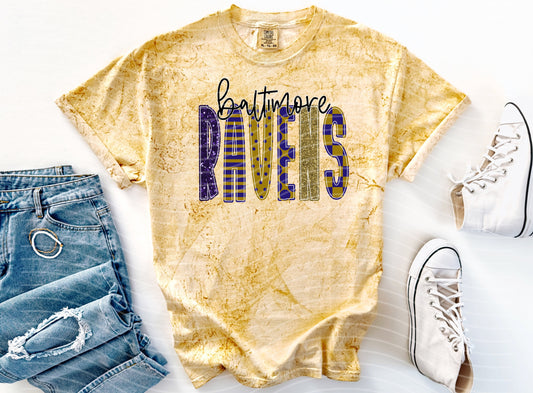 Ravens Doodle Font Graphic Tee