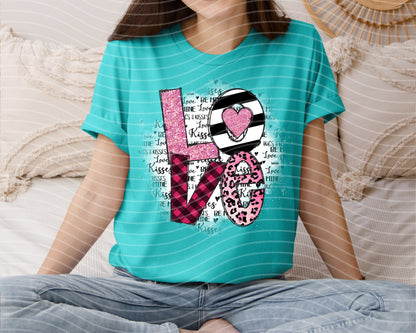 Love Patterned Graphic Tee