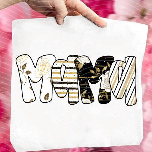 Mama Black and Gold Name Graphic Tee