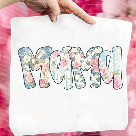 Mama Blue Roses Name Graphic Tee