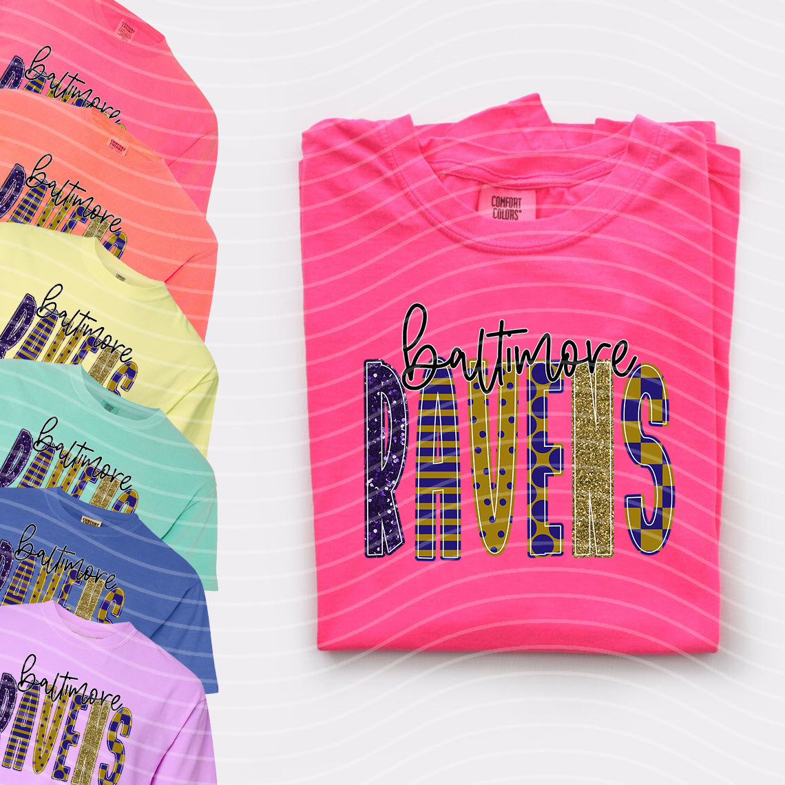 Ravens Doodle Font Graphic Tee