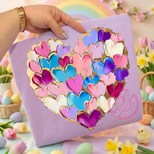 Pink Hearts Graphic Tee