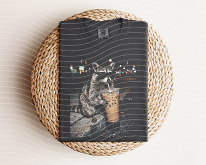 Iced Coffee Raccoon Graphic Tee